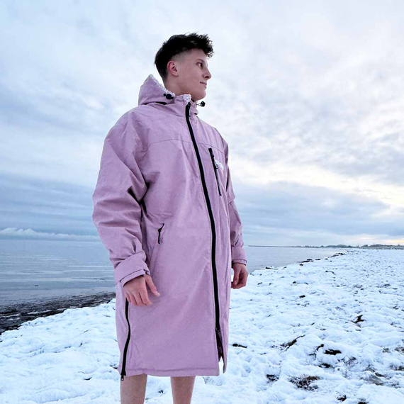 Poncho Ponczo Kurtka Story Change Robe Rose Przydymiony Różowy