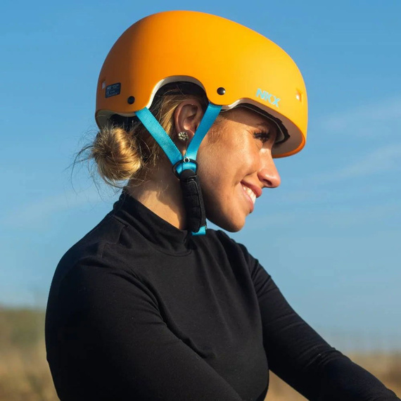 Kask Na Deskorolkę Hulajnogę NKX Brain Saver Pomarańczowo-Niebieski