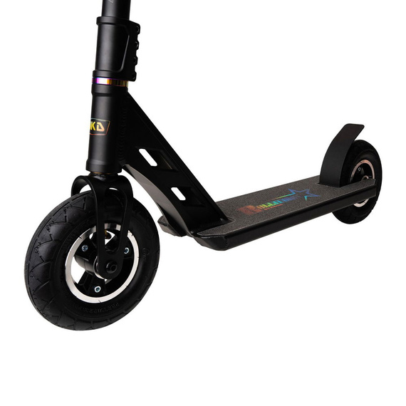 Terenowa Hulajnoga Wyczynowa NKD Bullit Dirt Scooter Czarno-Tęczowy 92 cm