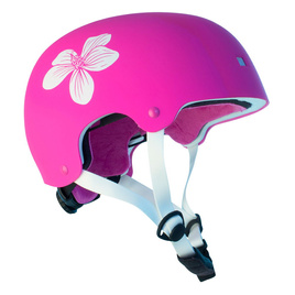 Kask Na Deskorolkę Hulajnogę NKX Brain Saver Flower Różowo-Biały