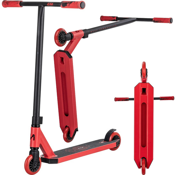 Hulajnoga Wyczynowa Aluminiowa Lekka dla młodych riderów NKD Next Generation Czerwono-Czarny wys. 79,4 cm