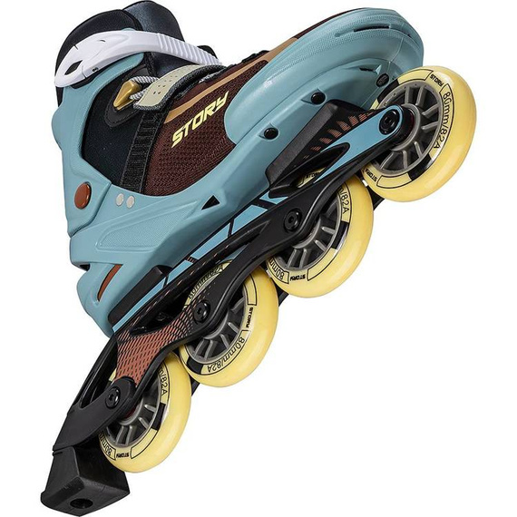 Rolki rekreacyjne Inline STORY Union Brązowo-NIebieskie