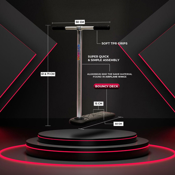 Hulajnoga na trampolinę Story Trampoline Scooter Czarny wys. 61 cm