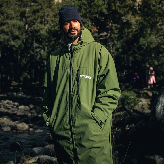 Poncho Ponczo Kurtka Story Change Robe Szary