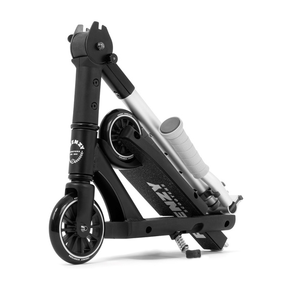 Hulajnoga Miejska Rekreacyjna Frenzy Flex Recreational Scooter Czarno-Srebrny 120 mm