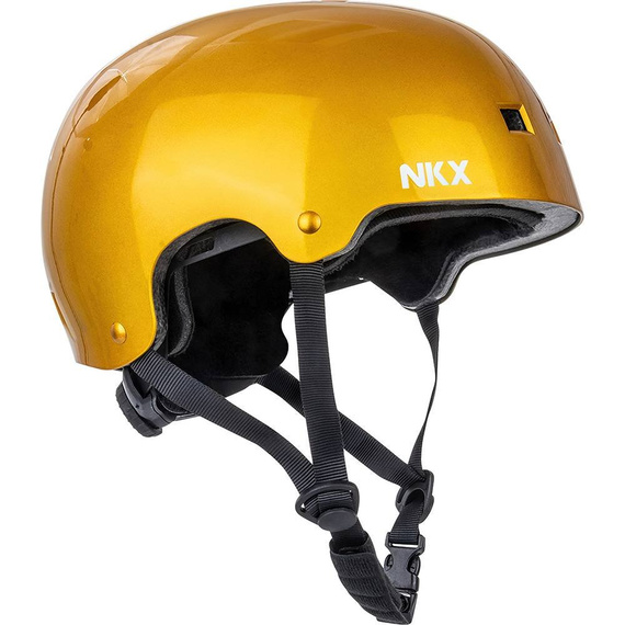 Kask Na Deskorolkę Hulajnogę NKX Brain Saver Błyszczący Złoty 
