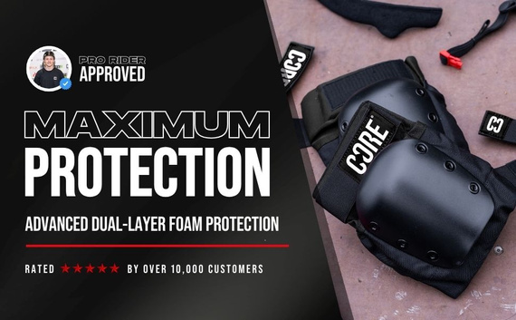 Ochraniacze na kolana CORE Street Skate Knee Pads Czarno-Szary