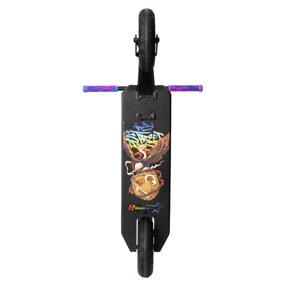 Terenowa Hulajnoga Wyczynowa NKD Bullit Dirt Scooter Czarno-Tęczowy 92 cm