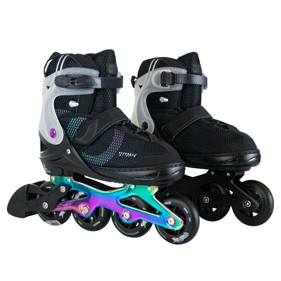 Rolki regulowane Story Motion Adjustable Inline Skates Czarno-Tęczowy