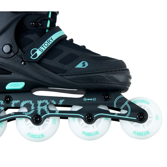 Rolki regulowane Story Fusion Adjustable Inline Skates Miętowy LED