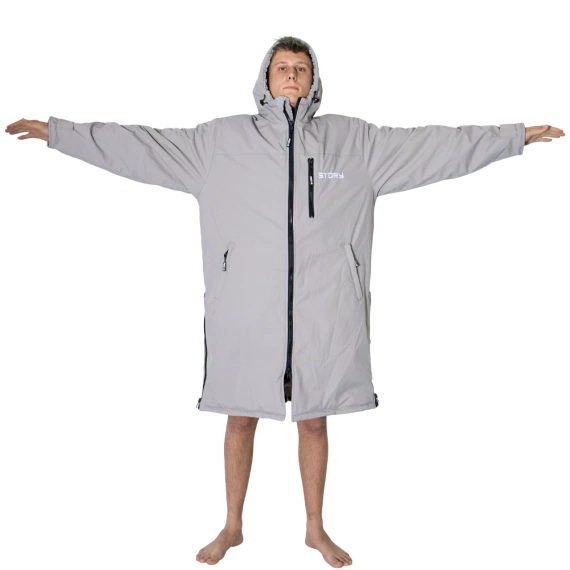 Poncho Ponczo Kurtka Story Change Robe Szary