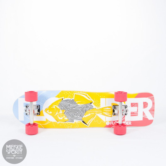 Shortboard Fish Skateboards Flounder Silver Red