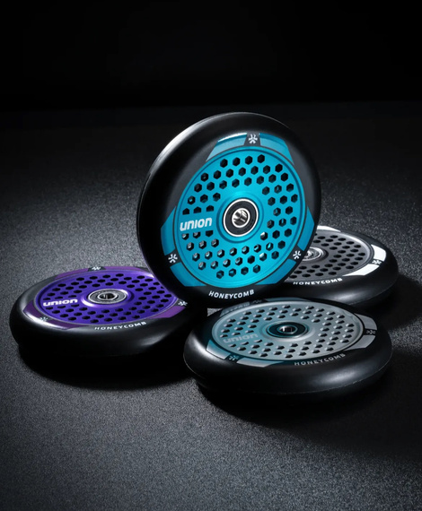 Koło do Hulajnogi Union Honeycomb Pro Scooter Wheel Czarno-Turkusowy Metaliczny 110 mm
