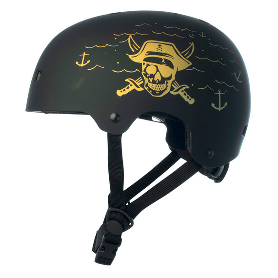 Kask Na Deskorolkę Hulajnogę NKX Brain Saver Czarno-Złoty Pirate