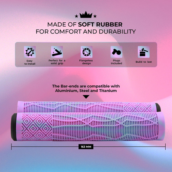 Gripy Rączki do Hulajnogi Wyczynowej NKD GOAT Stunt Scooter Grips Miętowo-Różowy 163 mm