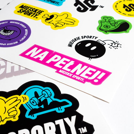 Zestaw naklejek Miejskie Sporty Sticker Pack Arkusz A4 - 2 szt. (Wersja A i B)