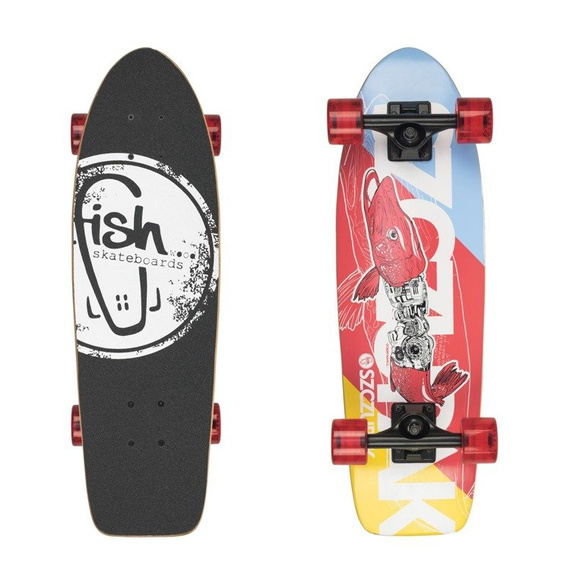 Shortboard Fish Skateboards Szczupak Red