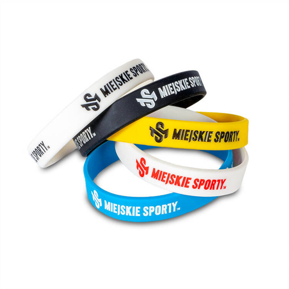 Opaska silikonowa Miejskie Sporty biało-czarna