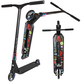 Hulajnoga Wyczynowa NKD RIZZ Stunt Scooter Czarno-Tęczowy 81 cm