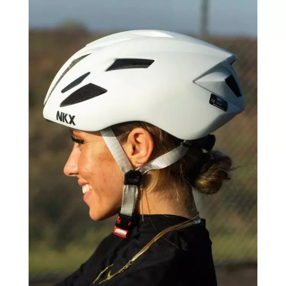 Kask Rowerowy NKX Urban Biało-Niebieski S/M