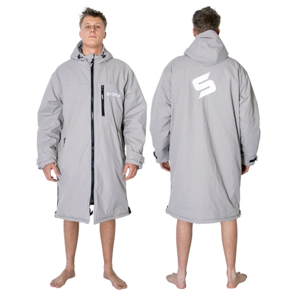 Poncho Ponczo Kurtka Story Change Robe Szary