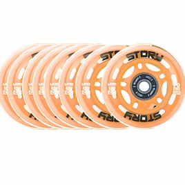 Kółka z łożyskami do rolek Story Inline Skates Wheels Pomarańczowy 64 mm (8 szt.)