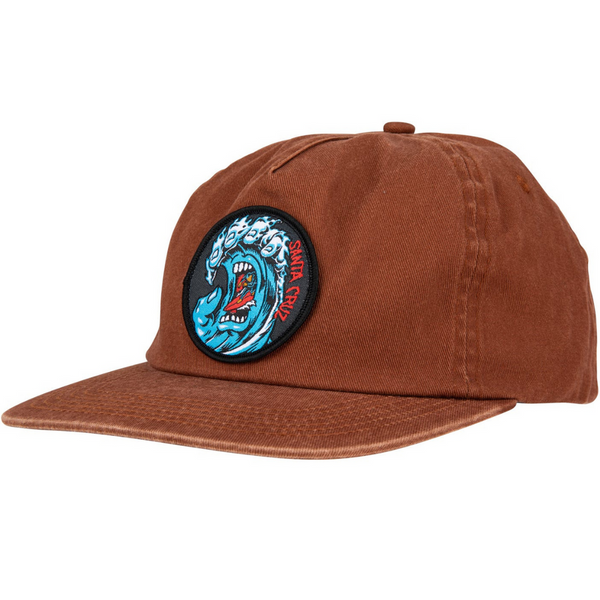 Czapka z daszkiem Santa Cruz Screaming Wave Snapback Brązowy z efektem sprania