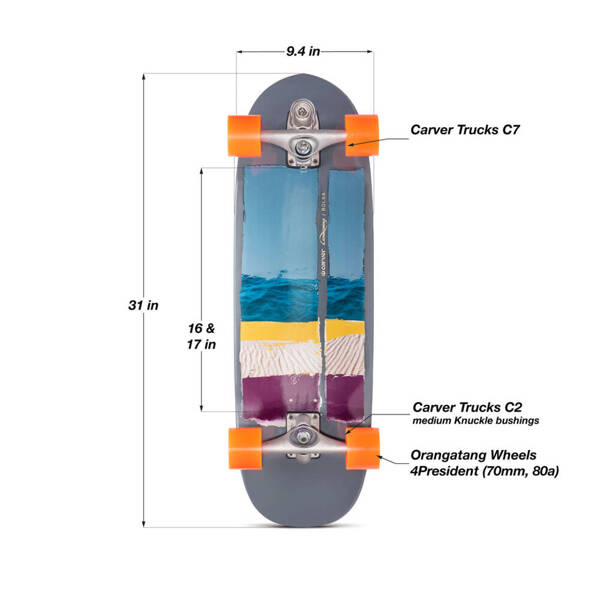 Deska Surfskate Loaded X Carver Bolsa C7 31"