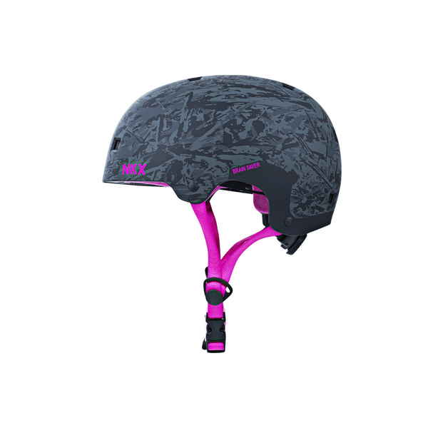 Kask Na Deskorolkę Hulajnogę NKX Brain Saver BCP Czarno-Różowy L