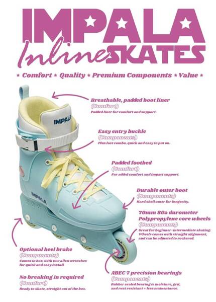 Rolki Rekreacyjne Impala Lightspeed Inline Skate Różowo-Żółty