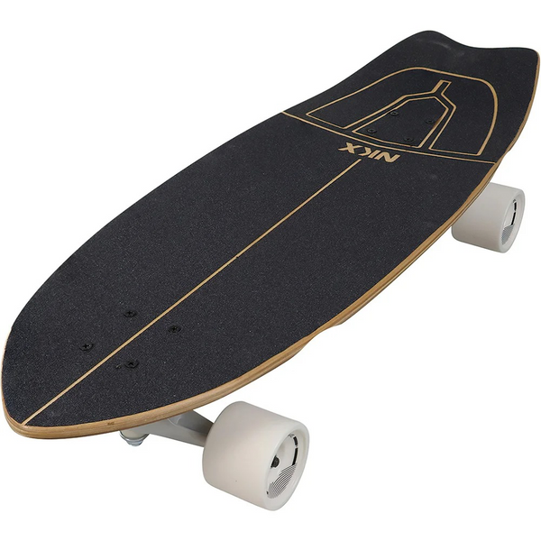 Surfskate Deskorolka do Surfingu NKX Maverick Czarno-Brązowy Heban 31"