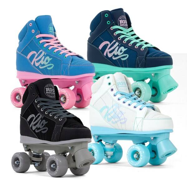 Wrotki RIO ROLLER LUMINA QUAD SKATES Biało-Niebieski