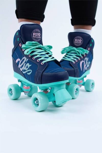 Wrotki RIO ROLLER LUMINA QUAD SKATES Granatowo-Miętowy