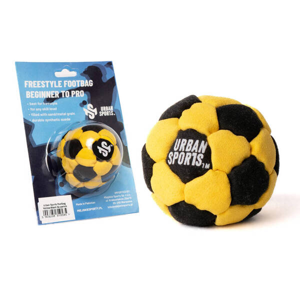 Zośka Footbag Miejskie Sporty 32 Panele Czarno-Żółty